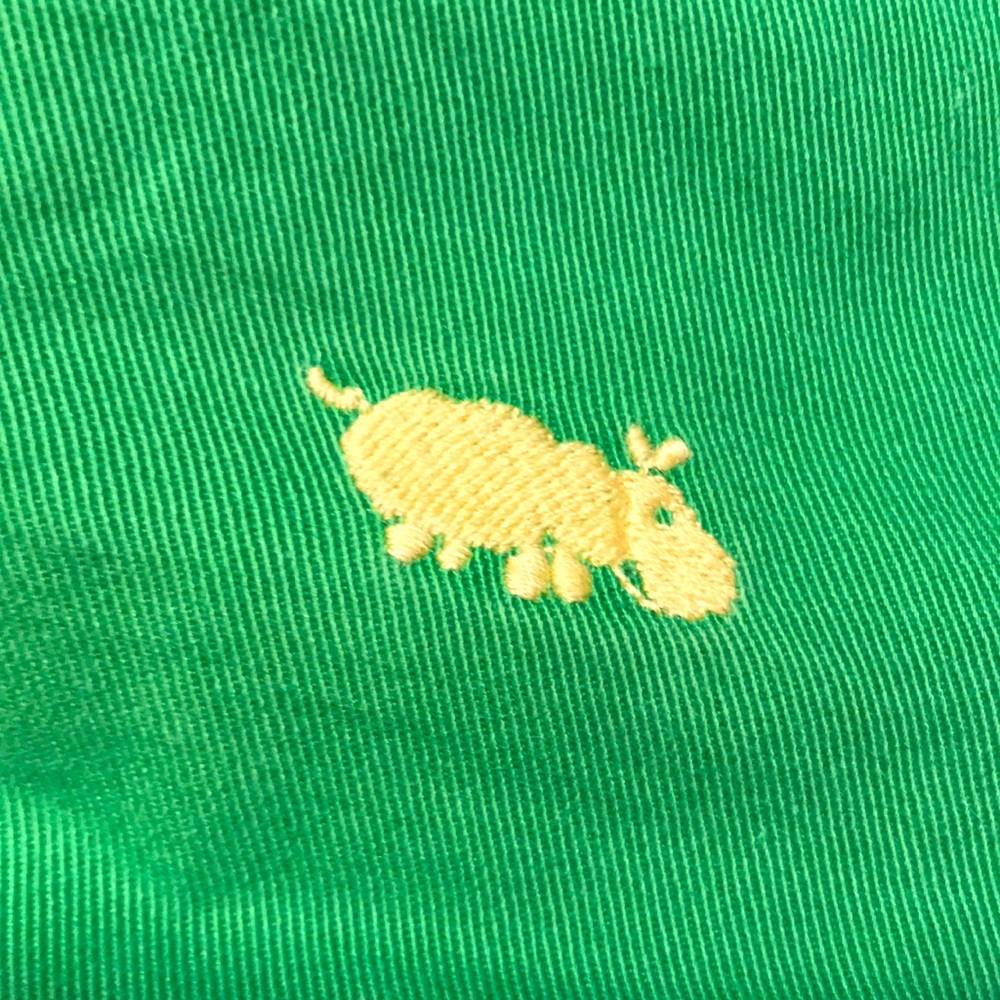 Green Hippo embroidered shorts j.crew